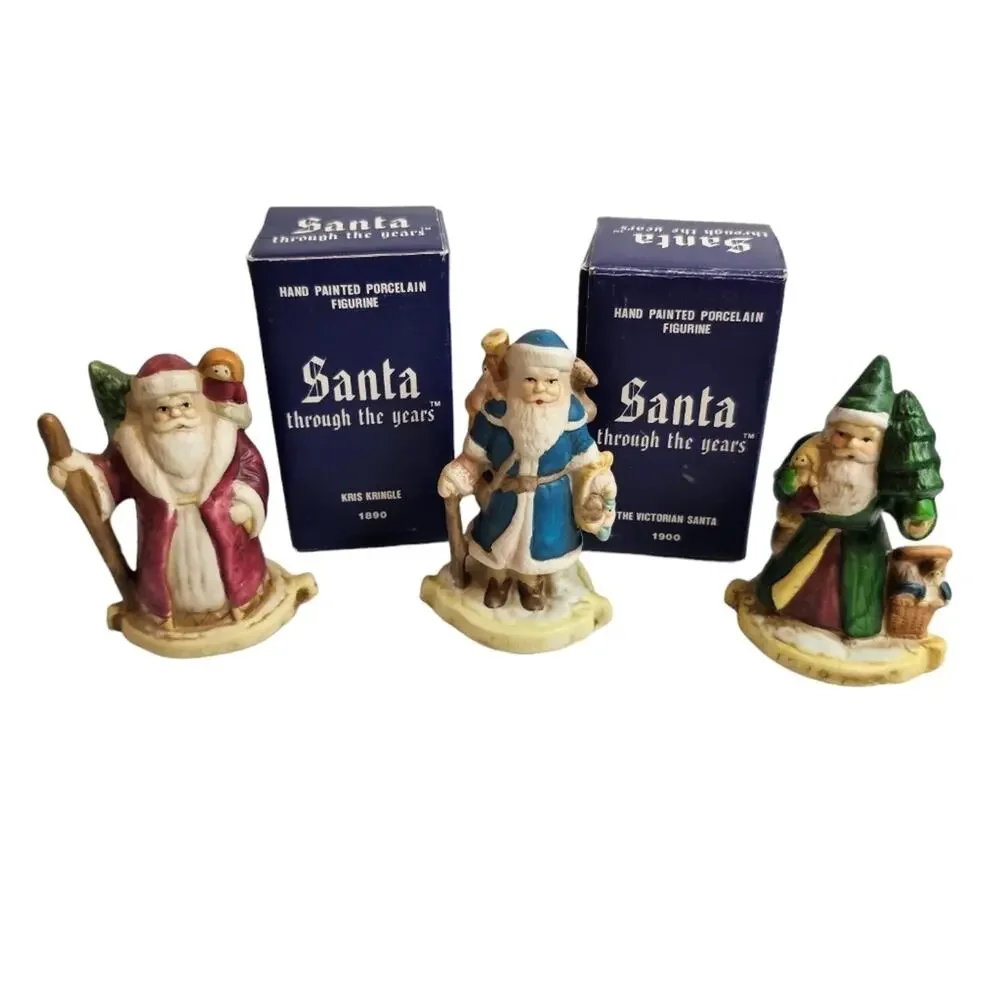 Vintage 1990's Christmas Santa Through the Years Set of 3